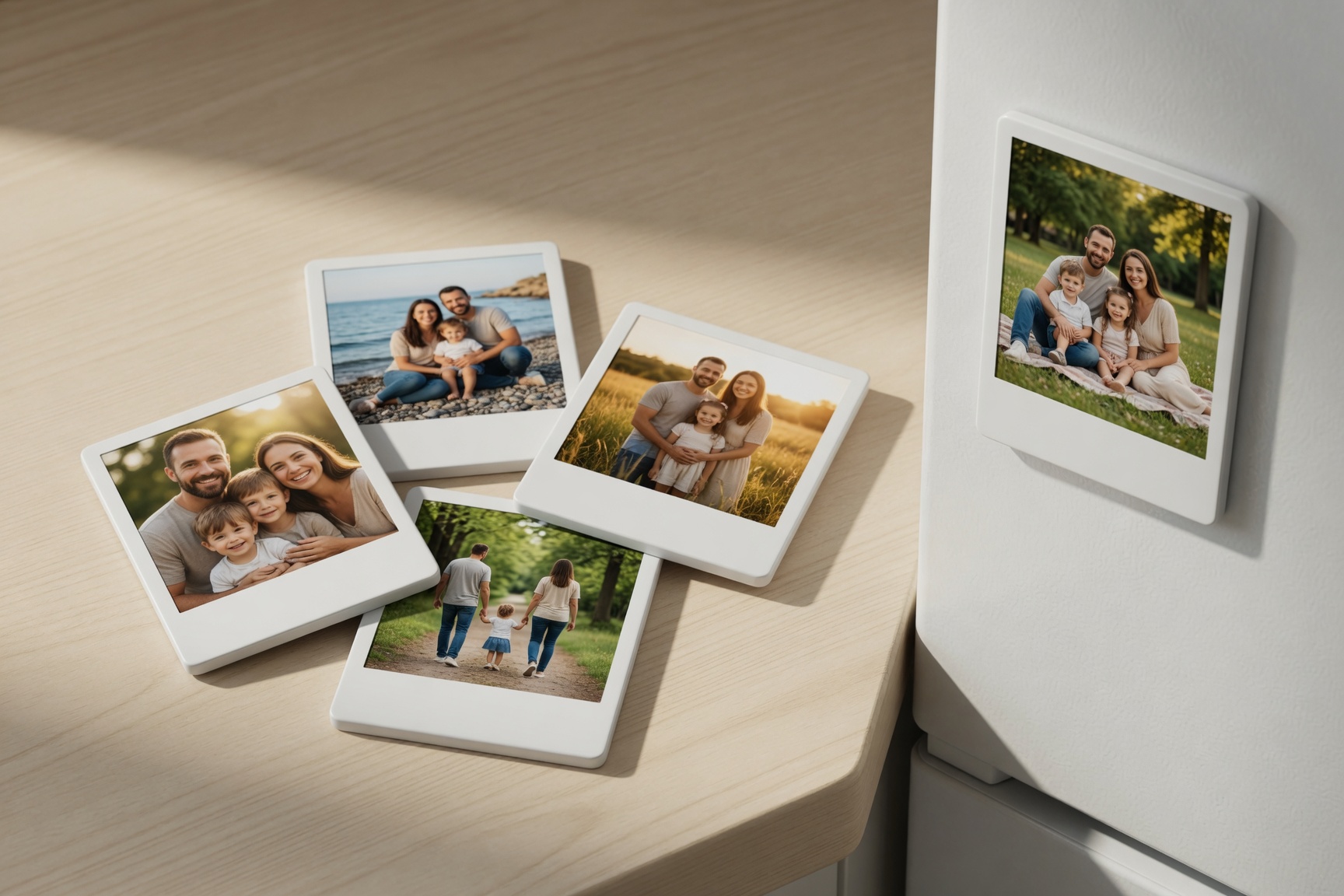 Polaroidmagneten met persoonlijke foto's